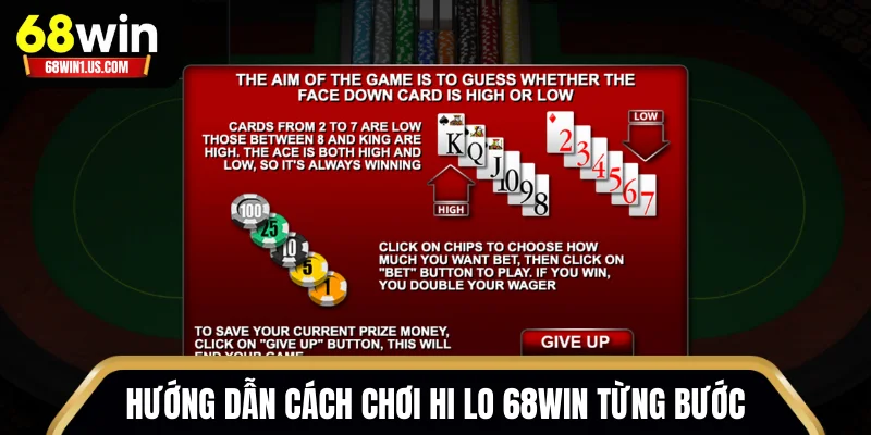 Tất Tần Tật Về Cách Chơi Hi Lo 68WIN 2 Hướng dẫn cách chơi Hi Lo 68WIN từng bước
